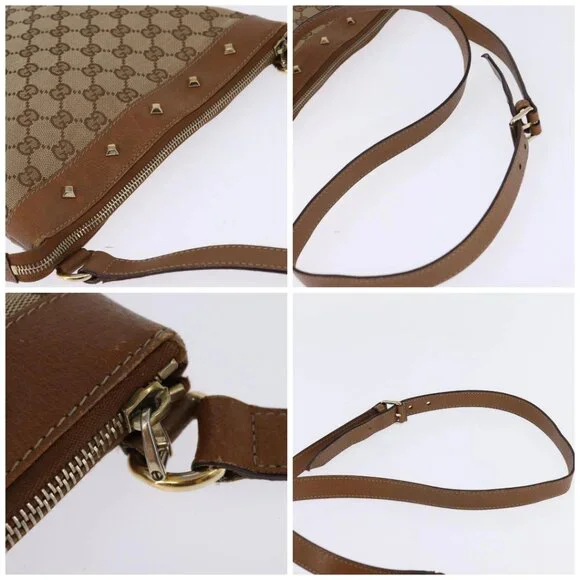 GUCCI GG Canvas Shoulder Bag Beige Gold 120893 Auth BA5739 - Picture 16 of 16